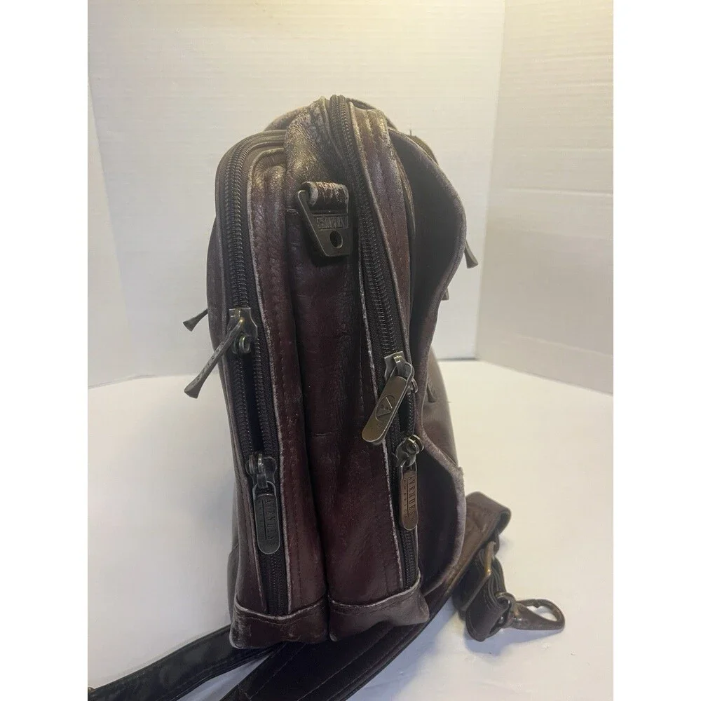 Vintage Leather Bag Avenues America Laptop Brief Case Distressed Shoulder Strap